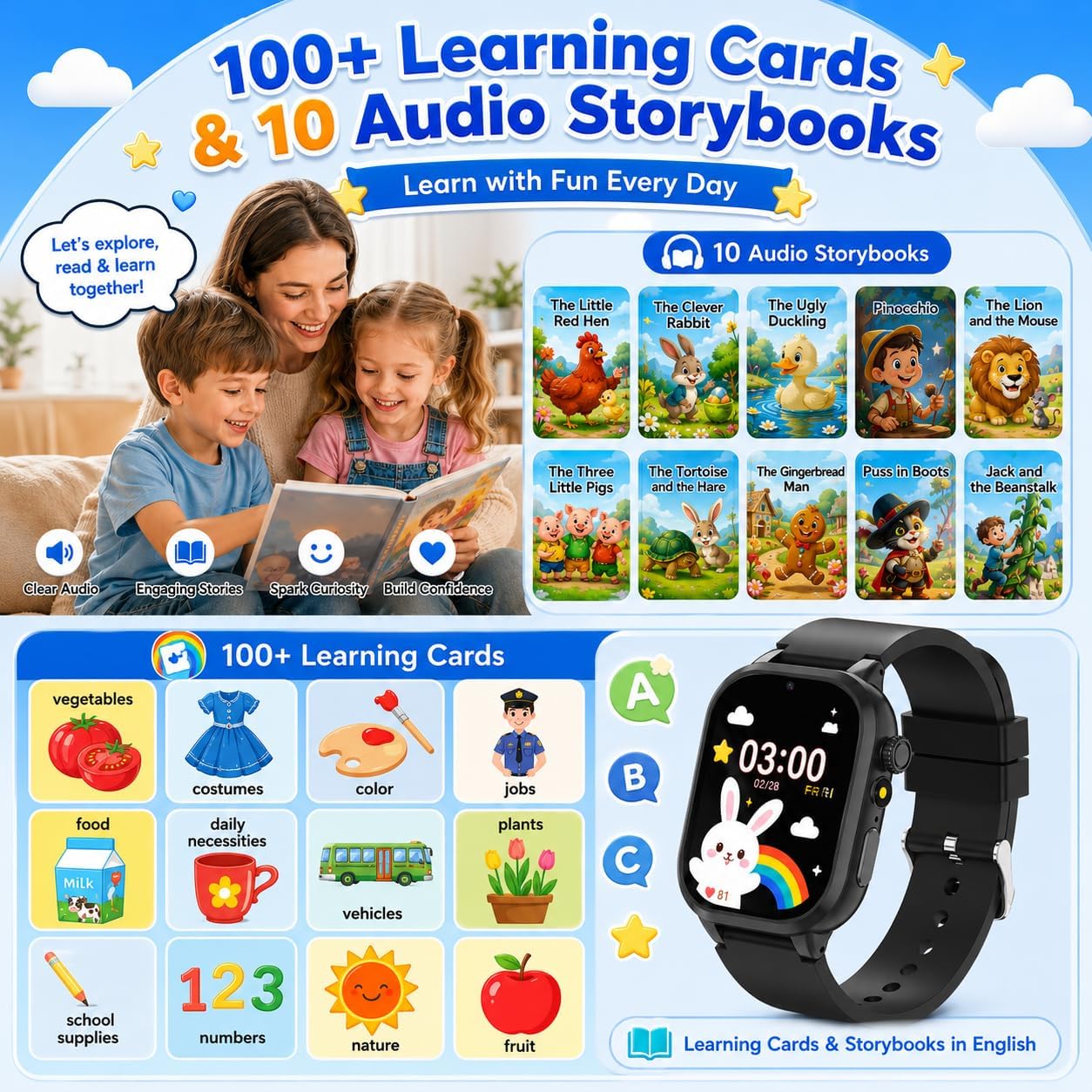 Thumbnail 6 de ELEJAFE Kids Smart Watch: 32 Games, Habit Tracking, 3 Sports & Learn Cards