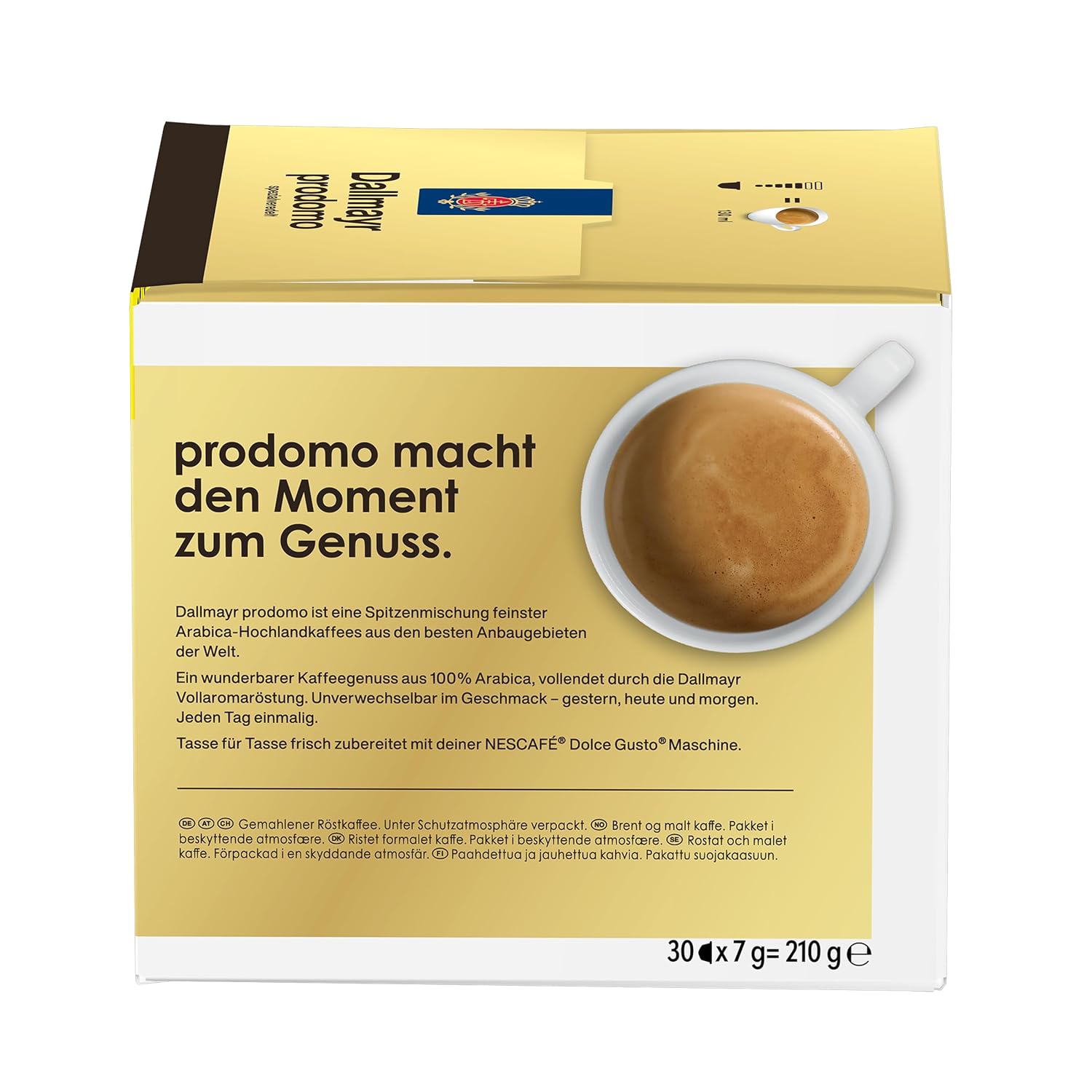 Detalle de NESCAFÉ Dolce Gusto Dallmayr prodomo – 3er Vorratspack (3 x 30 Kapseln)