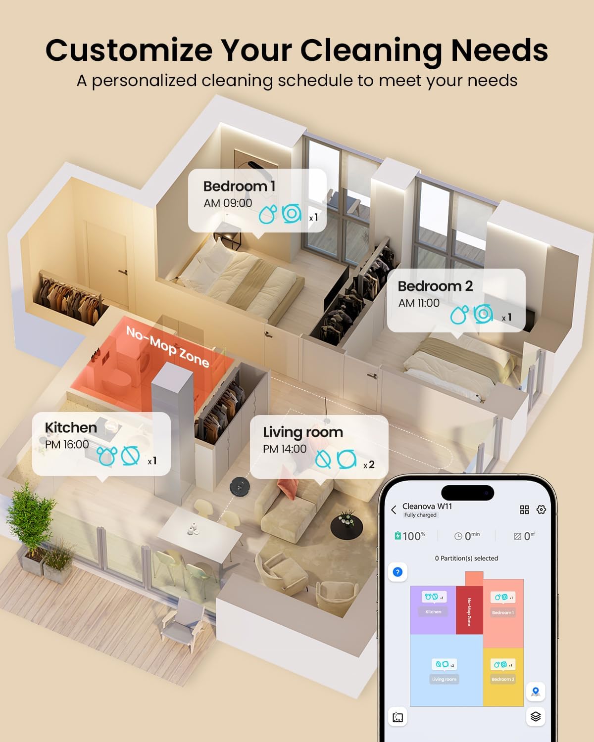 Thumbnail 4 de Vexilar Self-Emptying Robot Vacuum Cleaner with Mop, Laser Navigation and 60 Days Hands-Free Cleaning