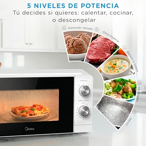 Thumbnail 4 de Midea Microondas de sobremesa 20 L, 700 W: cocina simple y practica sin grill (blanco)