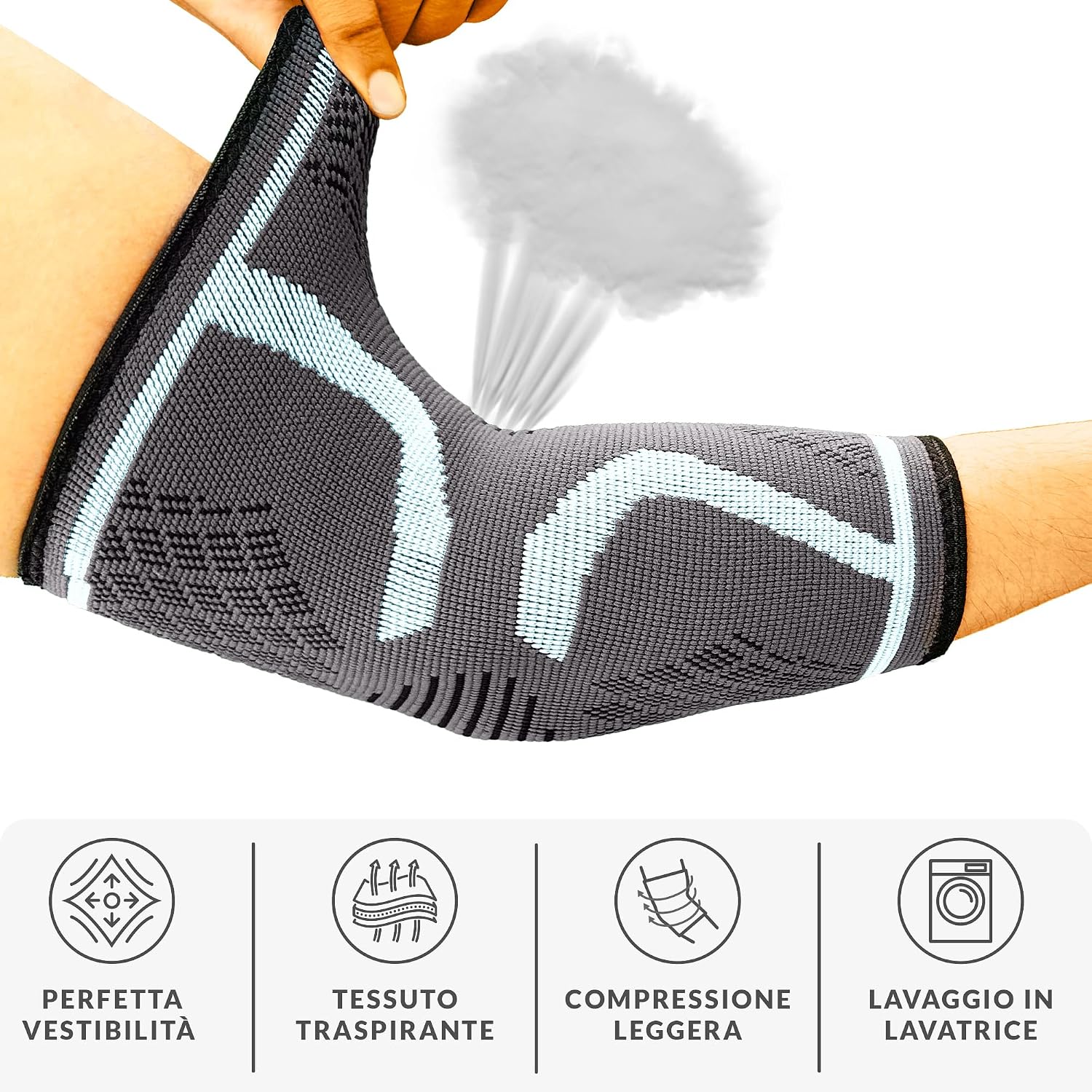 Detalle de 360 RELIEF tutore epicondilite per gomito con compressione 360° (destra o sinistra) – 1 gomitiere