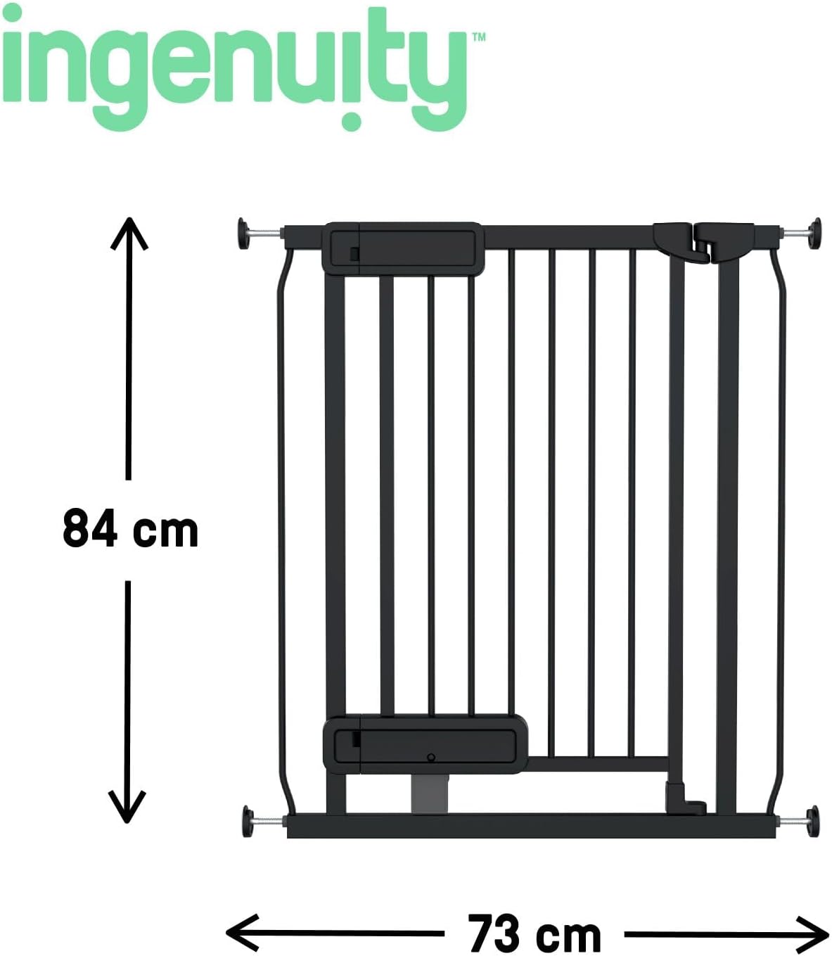 Thumbnail 2 de Ingenuity Hands-Free Baby Gate with Foot Pedal and One-Hand Open, 73–80cm Wide