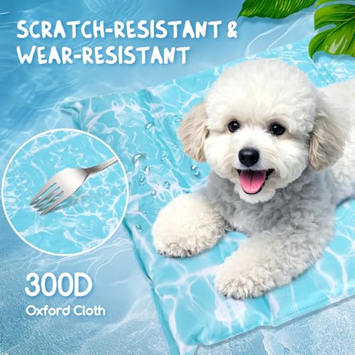 Detalle de Nobleza Manta Cama Refrescante para perros y gatos (77x50 cm) con almohada cervical y gel auto-refrigerante
