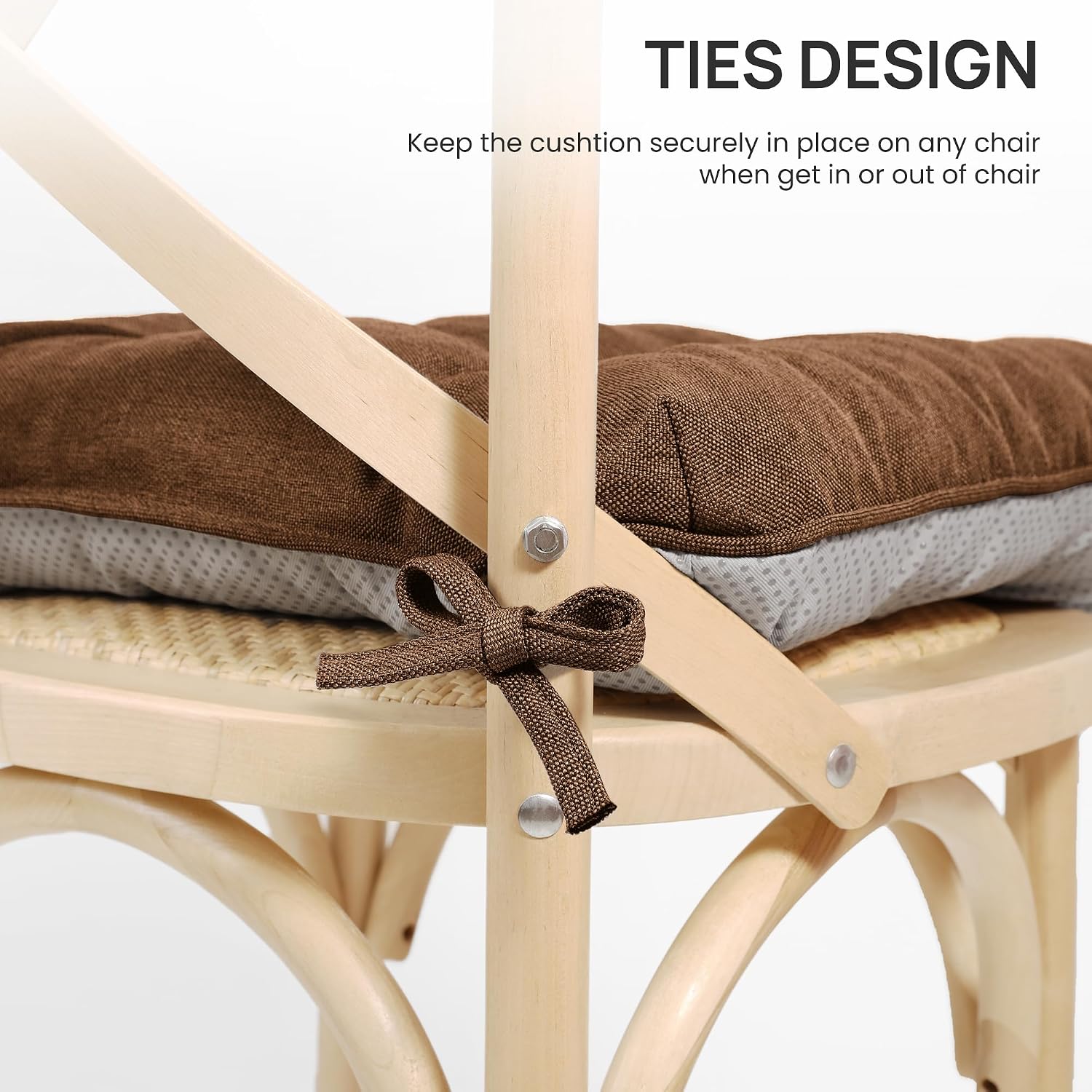 Thumbnail 4 de Love's cabin CUSA26A1PZDB39M4 Memory Foam Chair Cushions, 4-Pack, Brown