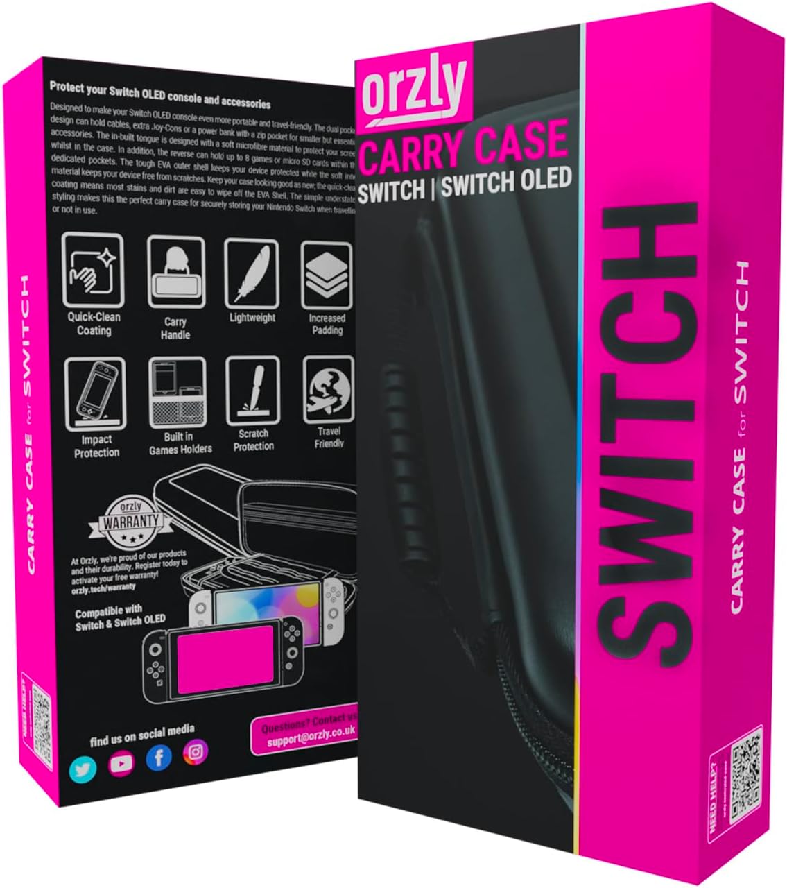 Thumbnail 2 de Orzly Custodia da trasporto per Nintendo Switch OLED rigida rosa