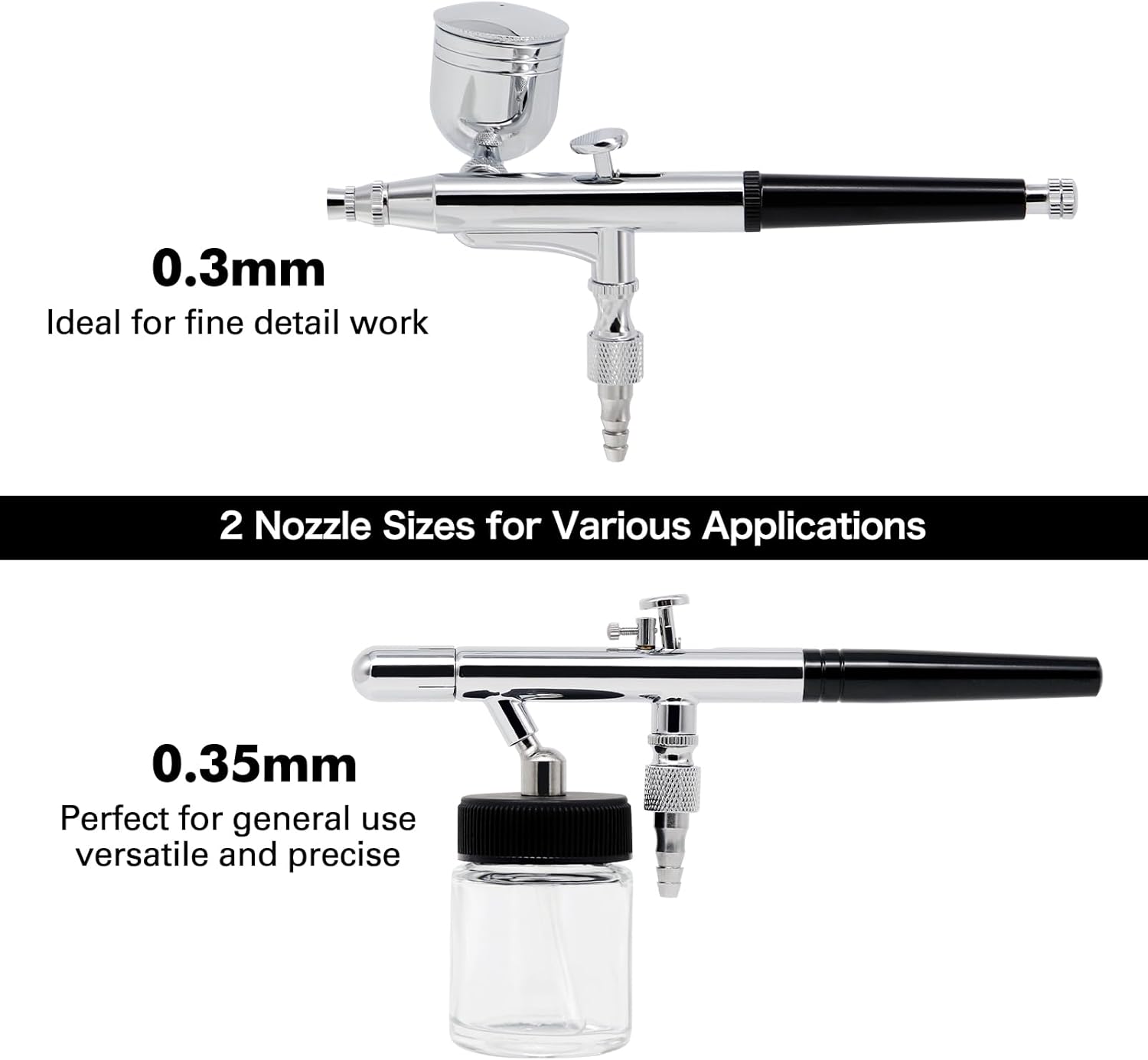 Thumbnail 3 de Airbrush Paint Kit AS186: 3L Tank, Two Double-Action Airbrushes & Quiet High-Pressure Compressor