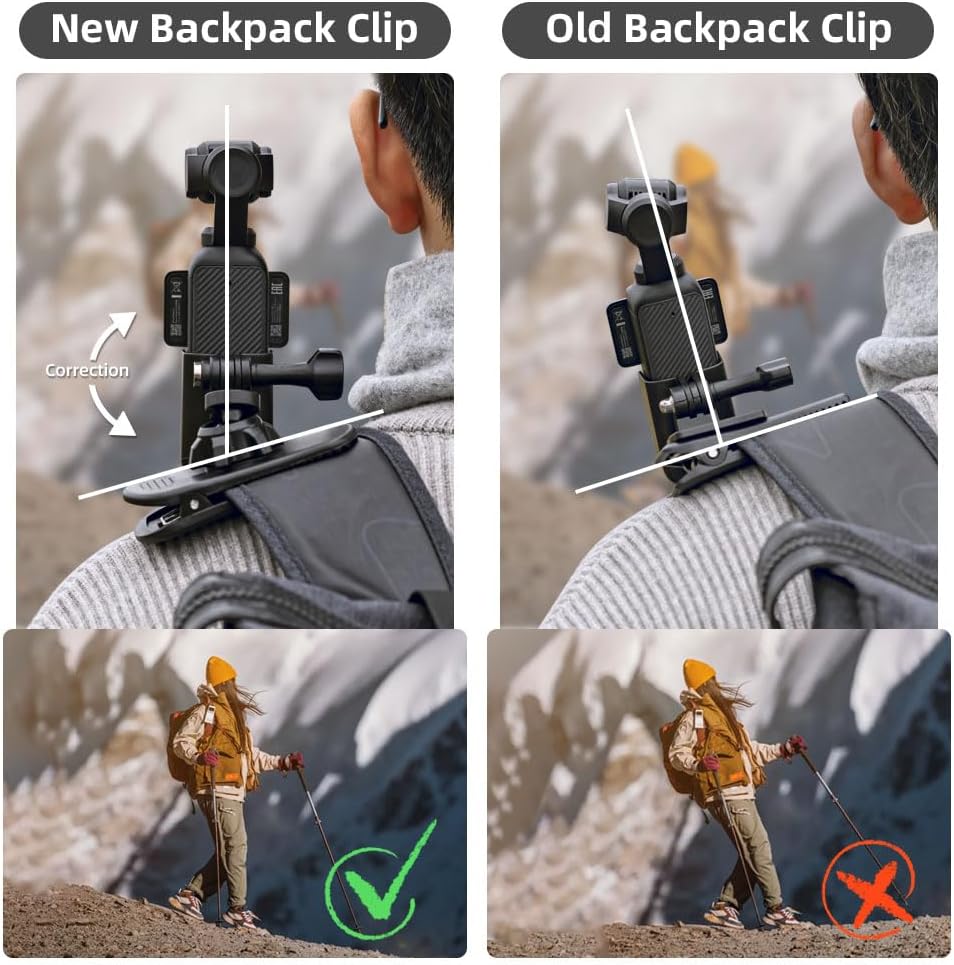 Thumbnail 3 de SUREWO Rucksackhalterung mit 360°-Drehung und Clip für DJI Osmo Pocket 3