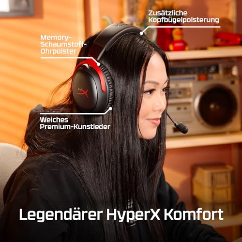 Detalle de HyperX Cloud III S Wireless Gaming Headset – Bis zu 120 Stunden Akkulaufzeit