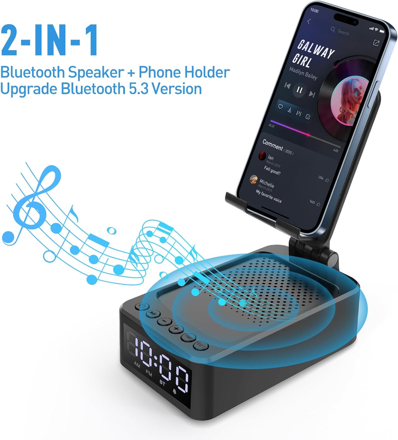 Thumbnail 4 de ZOOI Bluetooth Speaker Phone Stand with Clock