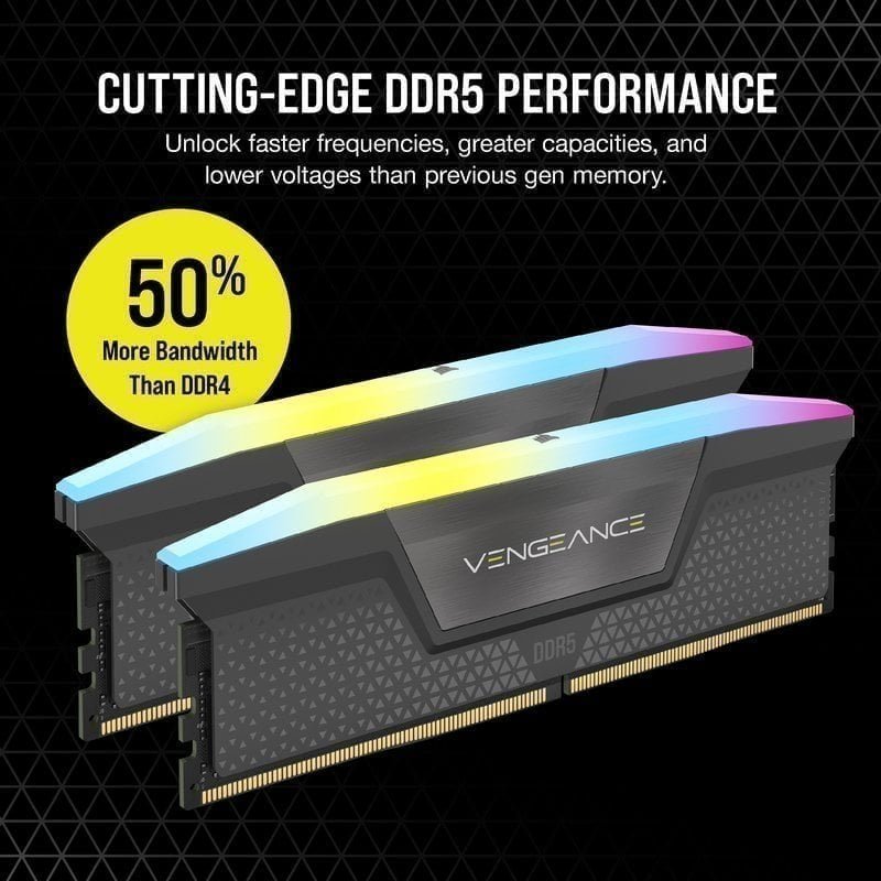 Detalle de Corsair Vengeance RGB DDR5 32 GB 6400 MHz