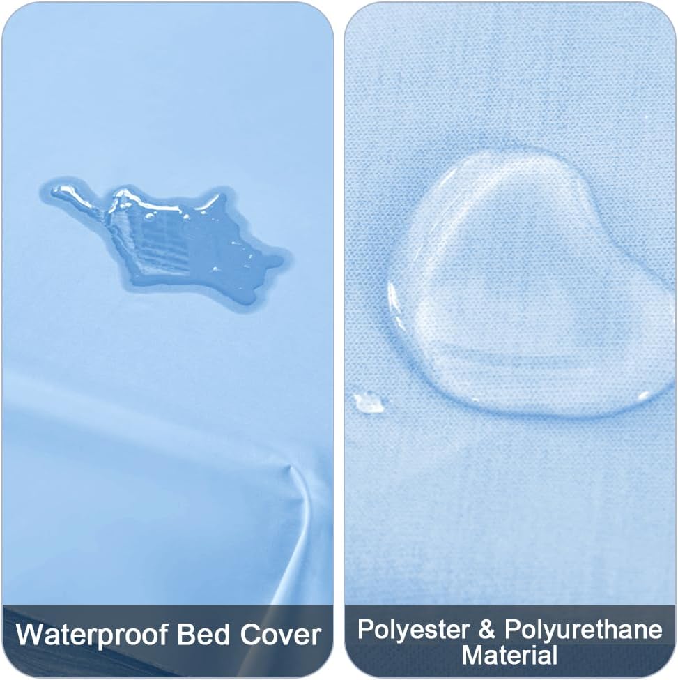 Detalle 2 de DUJUIKE 100% wasserdichte Schutzdecke als Matratzenschoner (Himmelblau) – Cal King/King 230×250 cm