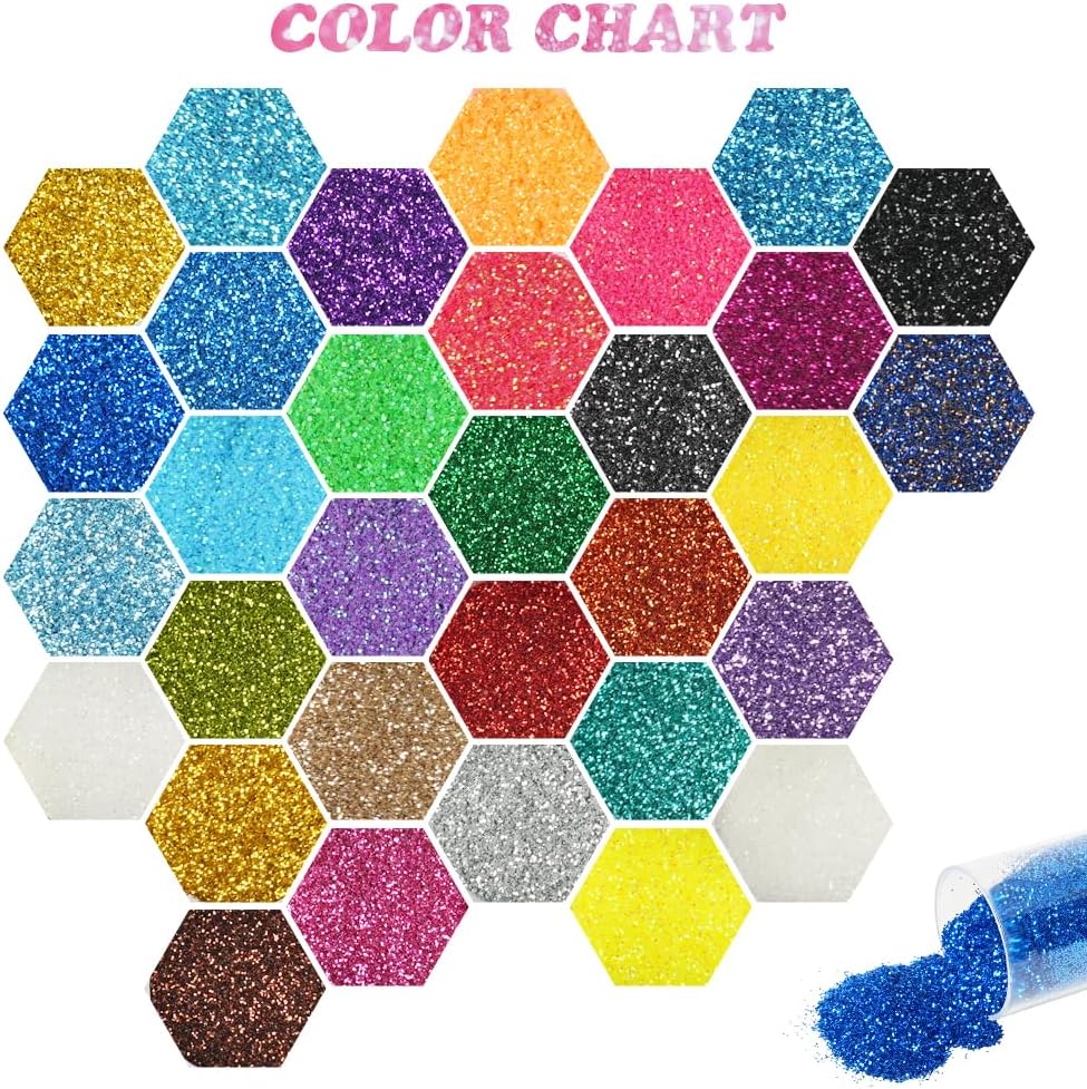 Detalle de URAQT glitter per nail art 32 pezzi