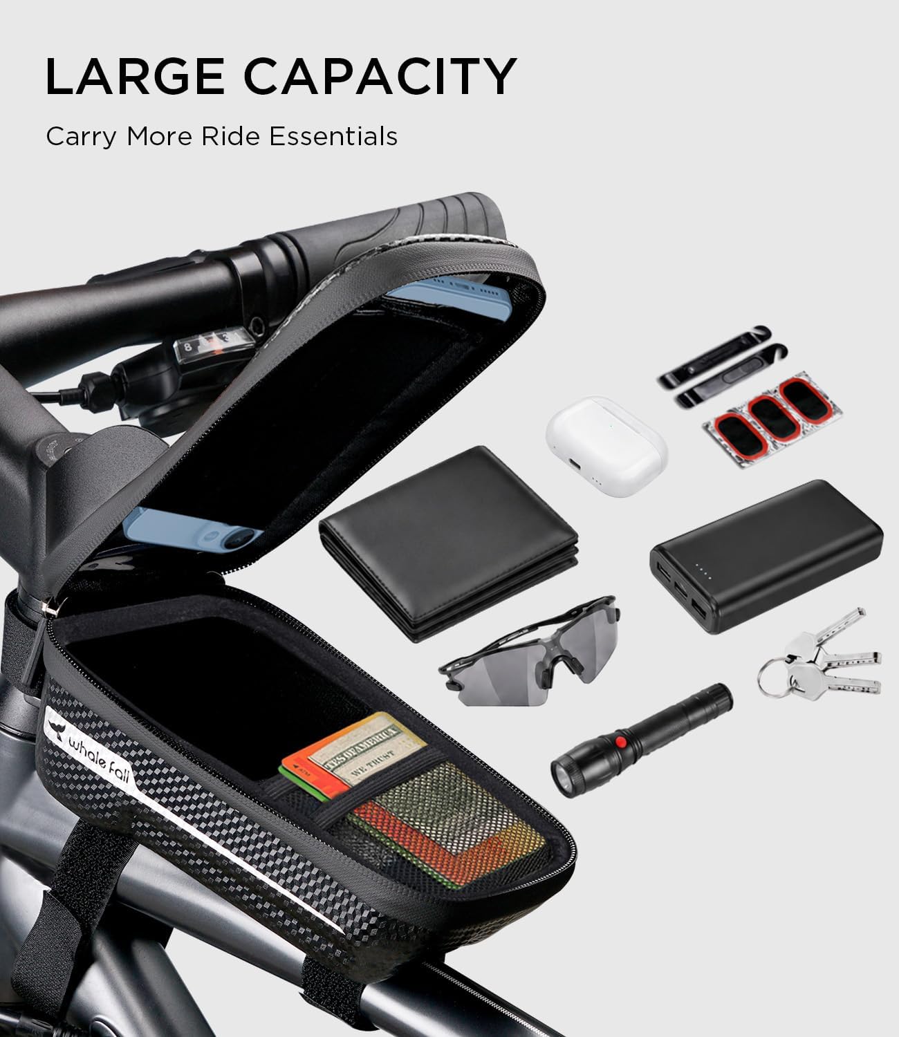 Thumbnail 4 de whale fall Bike Phone Holder Waterproof Top Tube Bag (Phones up to 7") with Hard EVA Case & Touchscreen