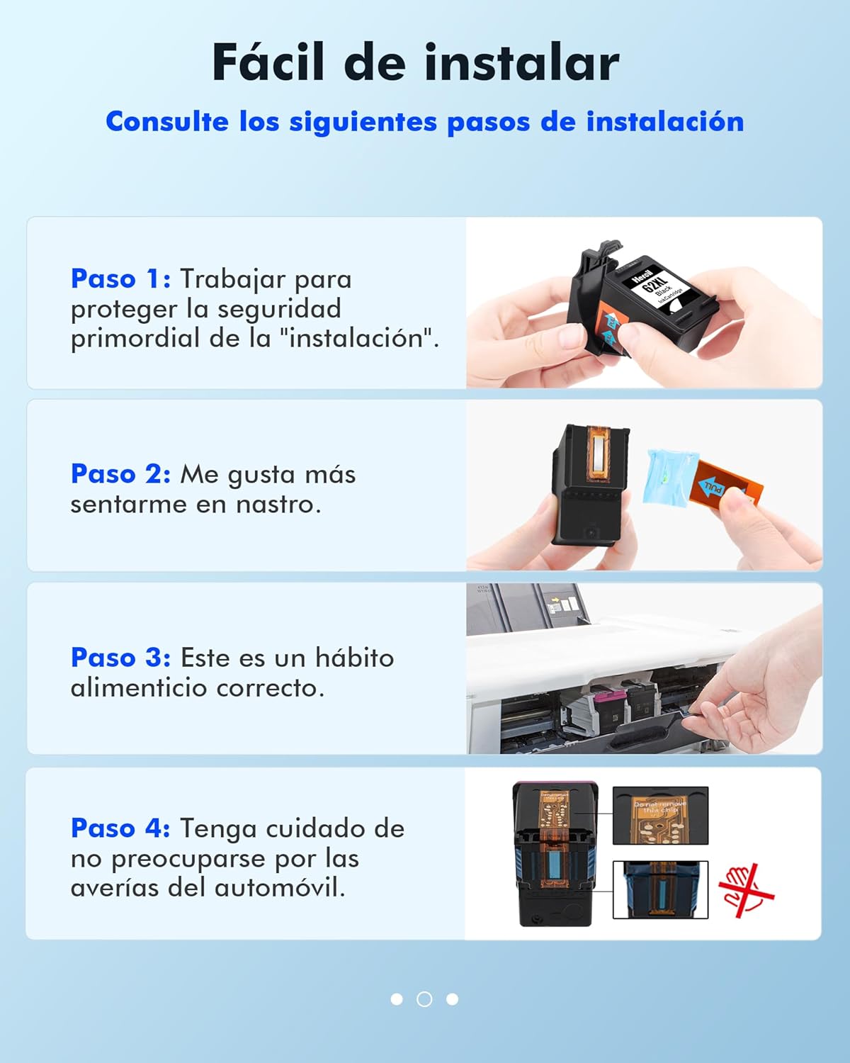 Thumbnail 6 de Heroil 62XL Cartucho de Tinta HP 62 Negro y Color 🖨