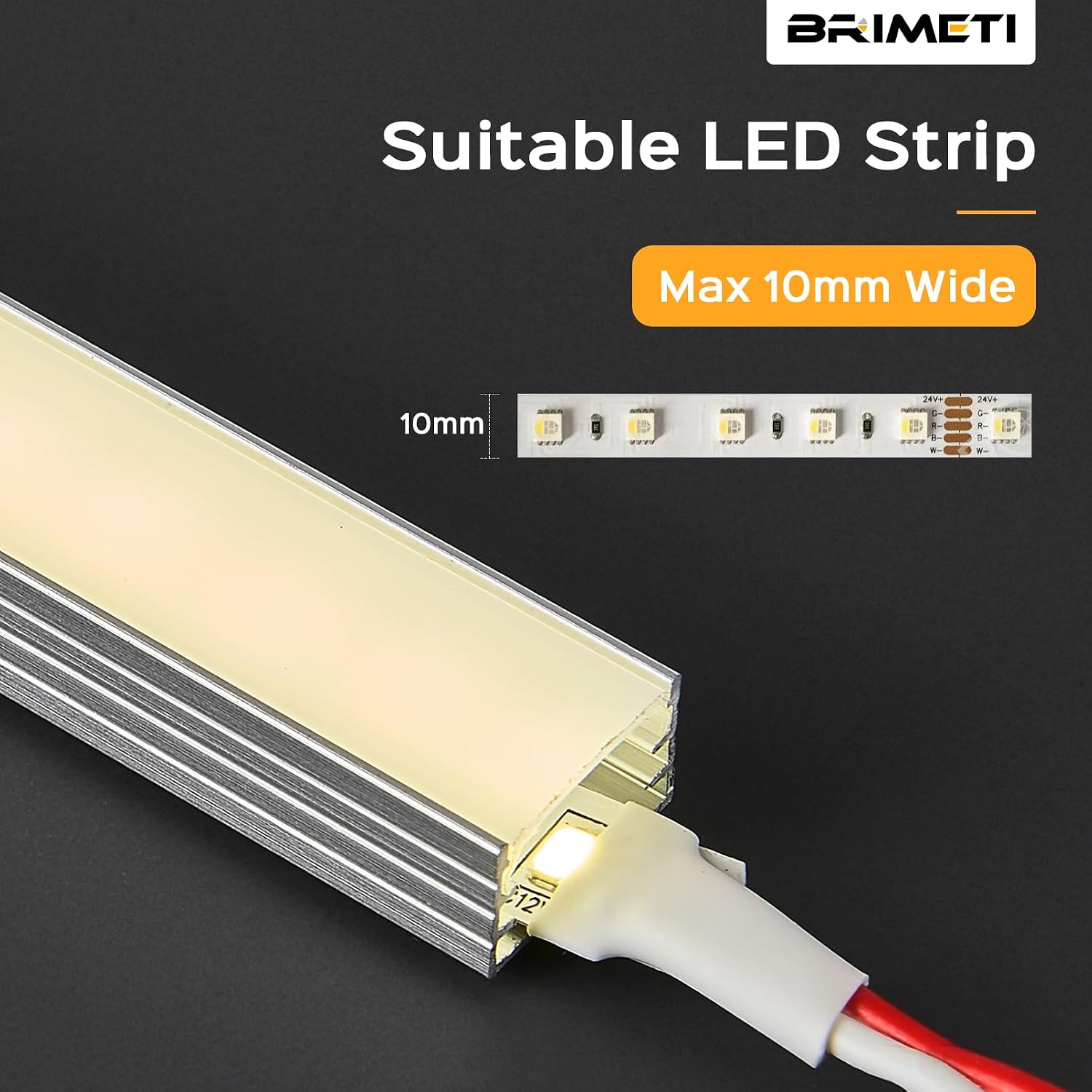 Detalle 2 de BRIMETI 4N-D889-LvCao-U=6M ledprofiel, 6 x 1 m, U-vorm met afdekking