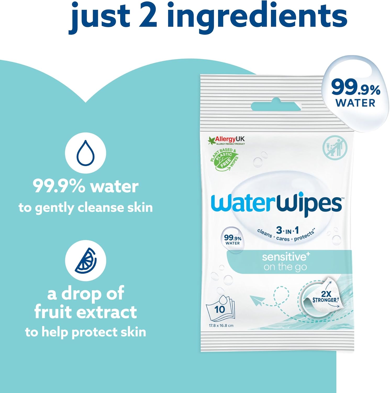 Detalle 2 de WaterWipes Sensitive+ On The Go 100 wipes