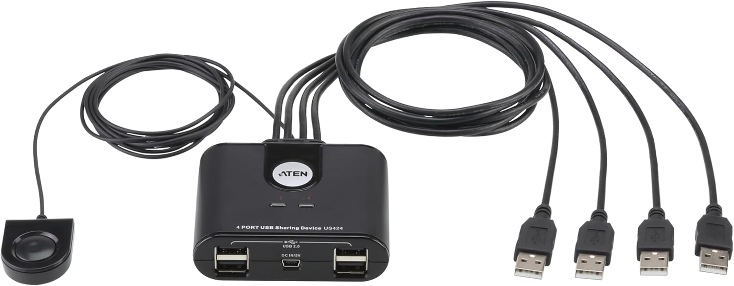ATEN US424-AT switch USB 2.0 à 4 ports pour partager des périphériques
