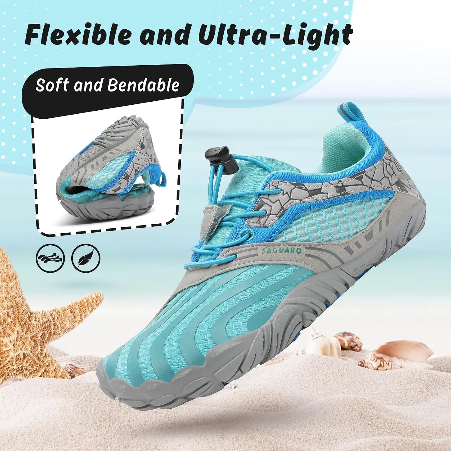 Thumbnail 4 de Saguaro Scarpe Barefoot minimaliste per bambini e ragazzi da outdoor e indoor (cielo blu) Gr.36