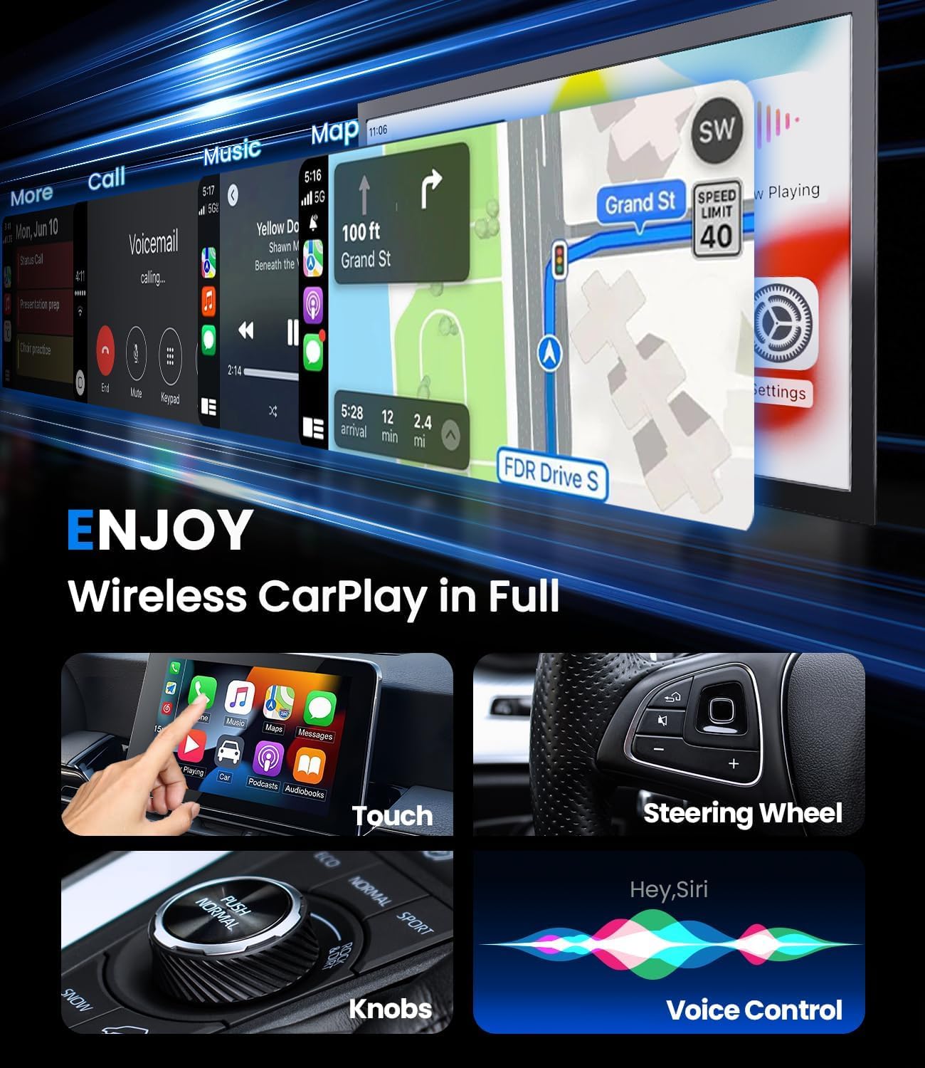 Detalle de MZU Adattatore Wireless CarPlay per iPhone (Upgrade plug & play con USB/Type-C)
