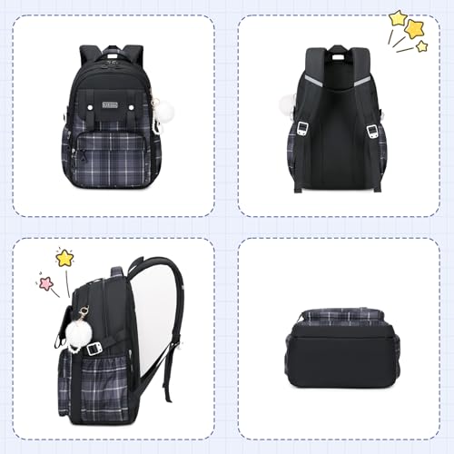 Thumbnail 6 de Sisipoet Sac à Dos Fille Cartable Carreaux Imperméable – 21L, confort et polyvalence