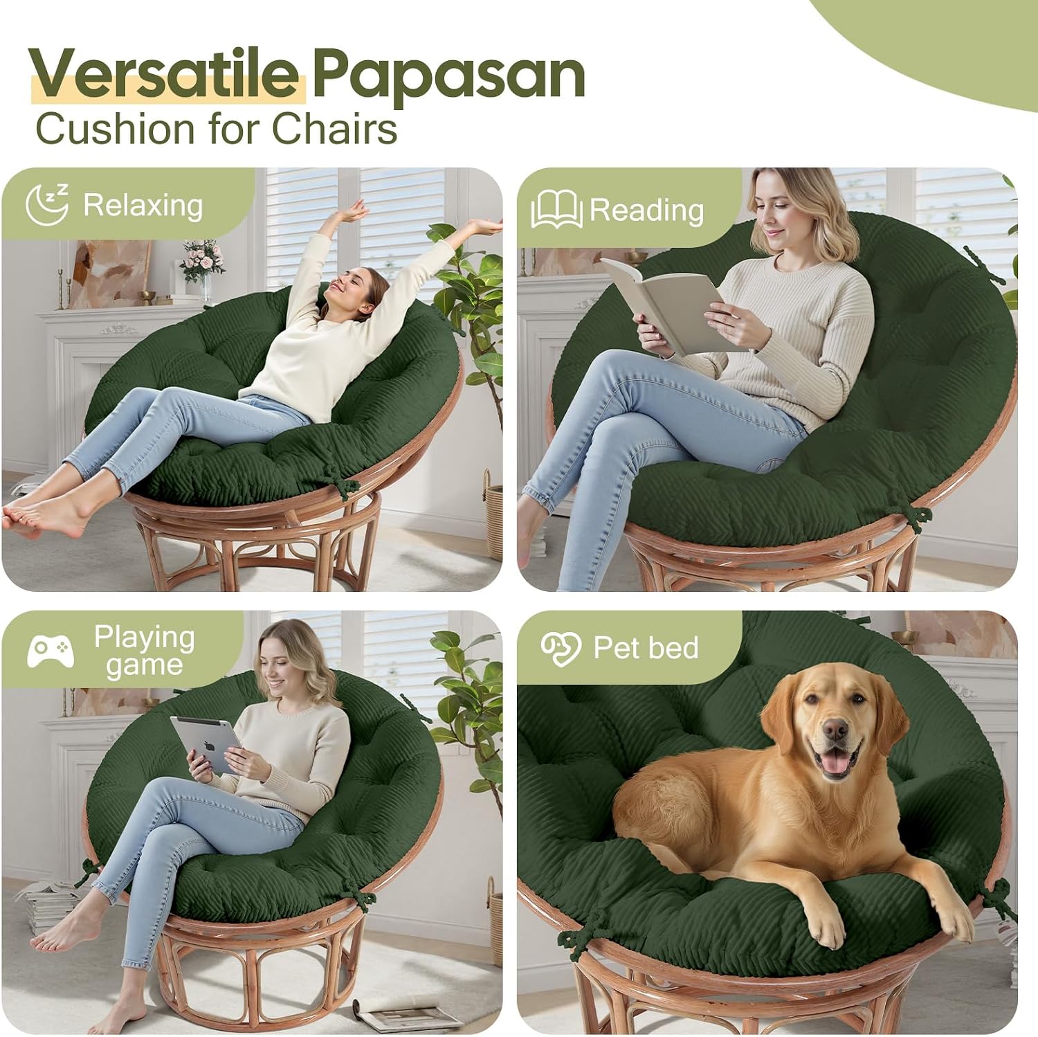 Detalle de PRIMEPATIO Papasan Chair Cushion 45 x 45 Inch