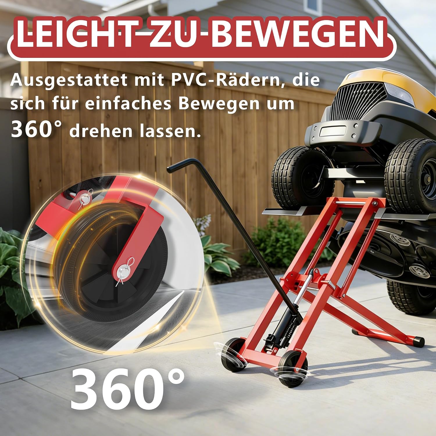 Detalle 1 de UISEBRT Podnośnik hydrauliczny do traktora i kosiarki, 227 kg, do 65,5 cm