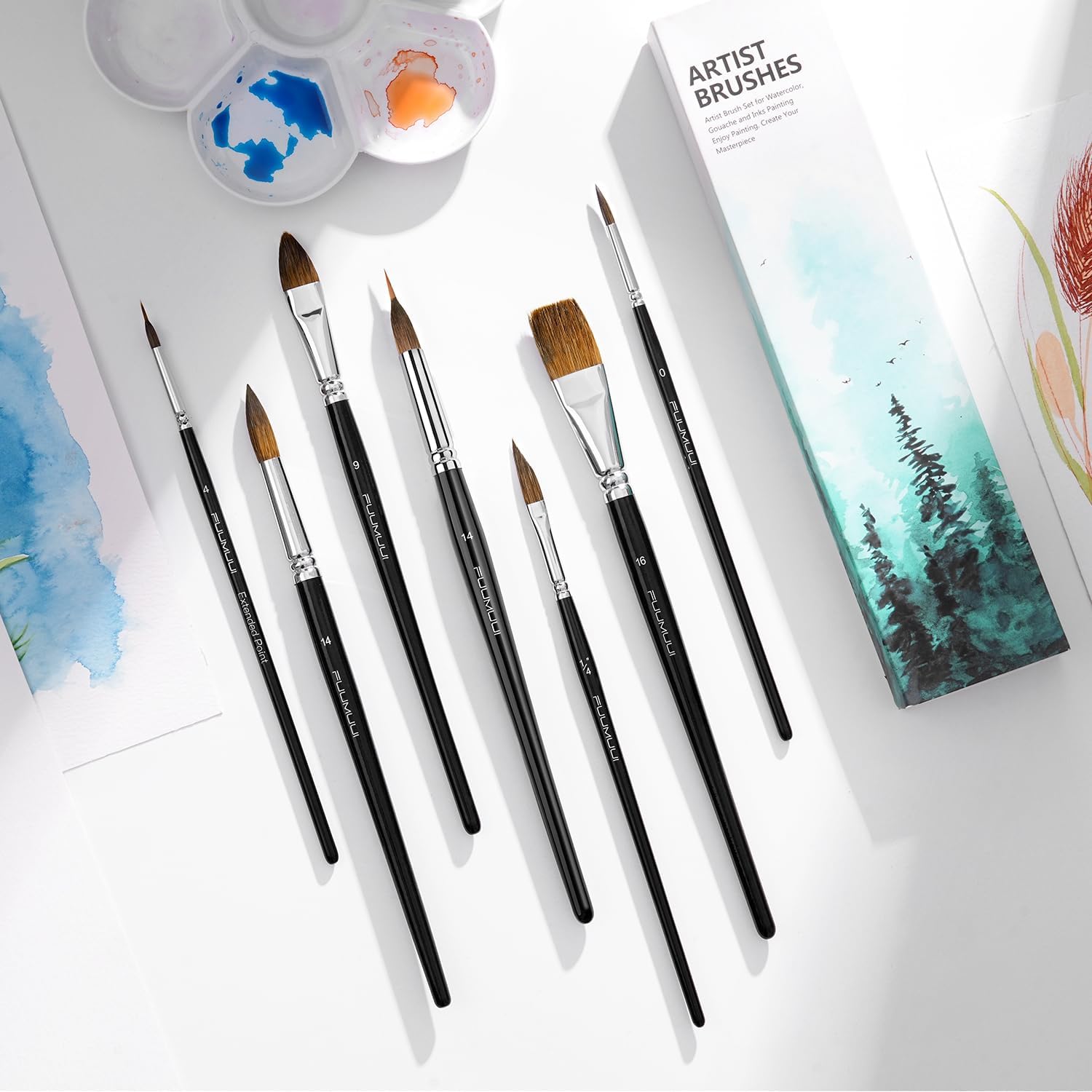Thumbnail 5 de Fuumuui Sable Watercolor Brush Set
