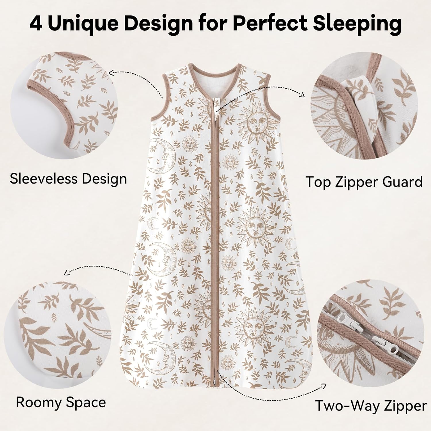 Thumbnail 2 de Unnivoll 3er Pack Schlafsack Baby Sommer 0.5 Tog, 100% Baumwolle – sicherer und atmungsaktiver Sommer-Schlafsack für Babys 6–12 Monate