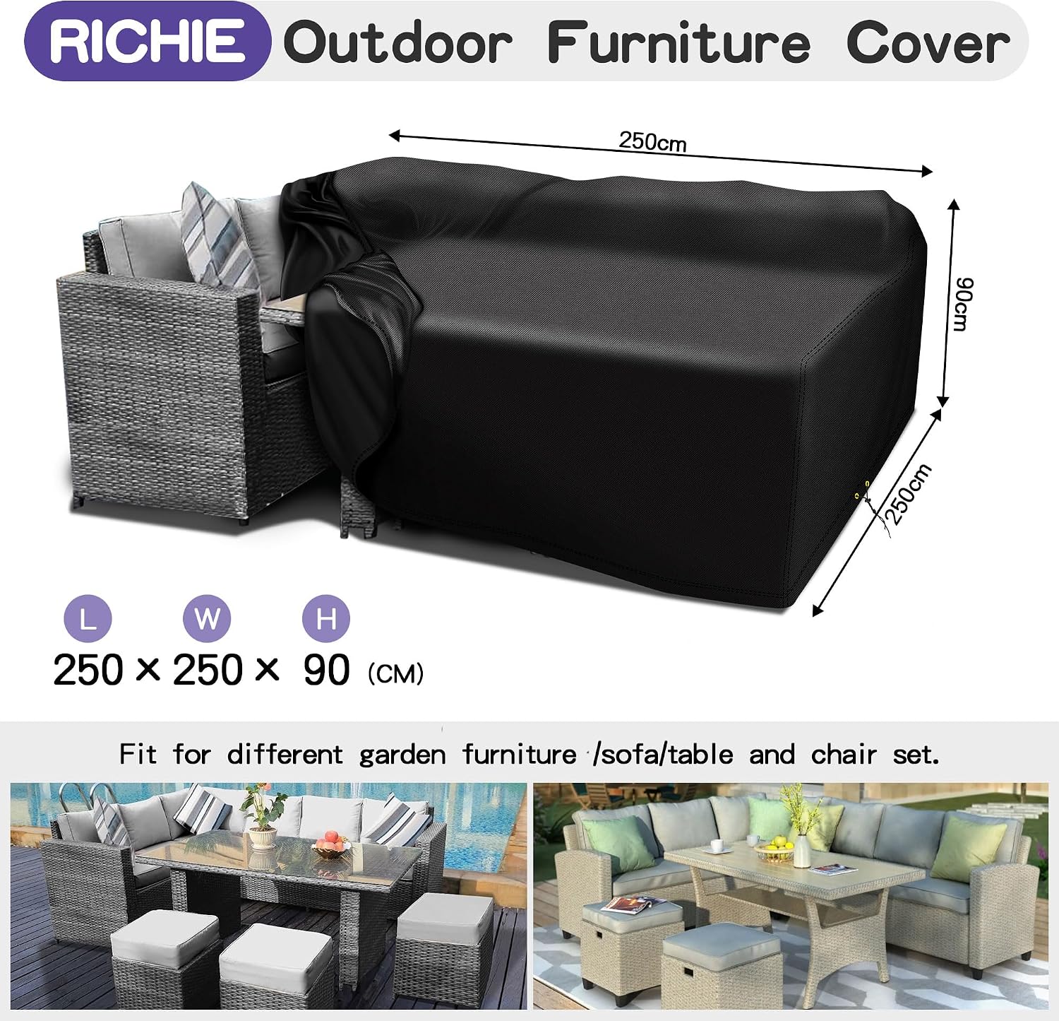 Detalle 2 de RICHIE Garden Furniture Covers 250x250x90cm