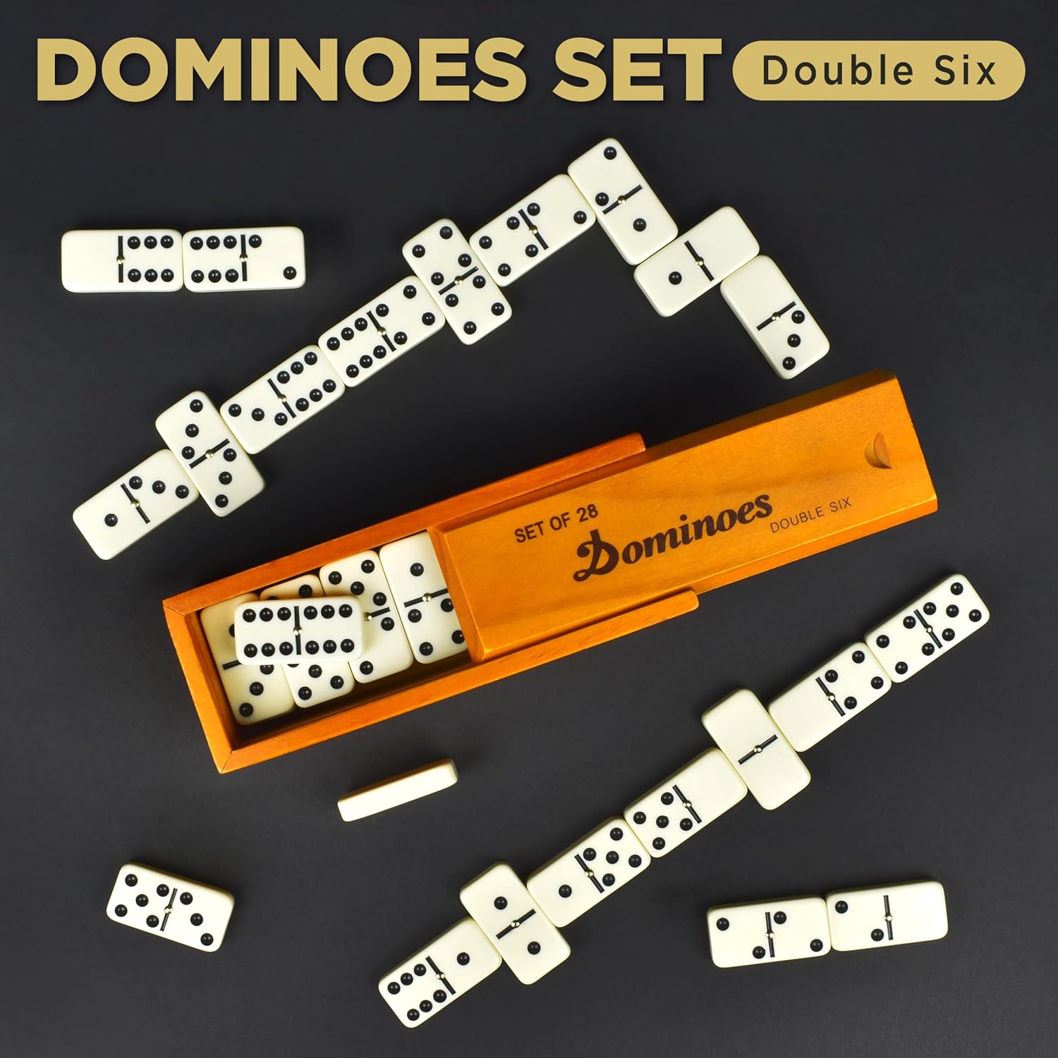 Detalle 2 de Queensell Dominos Set 28 tiles 🎲