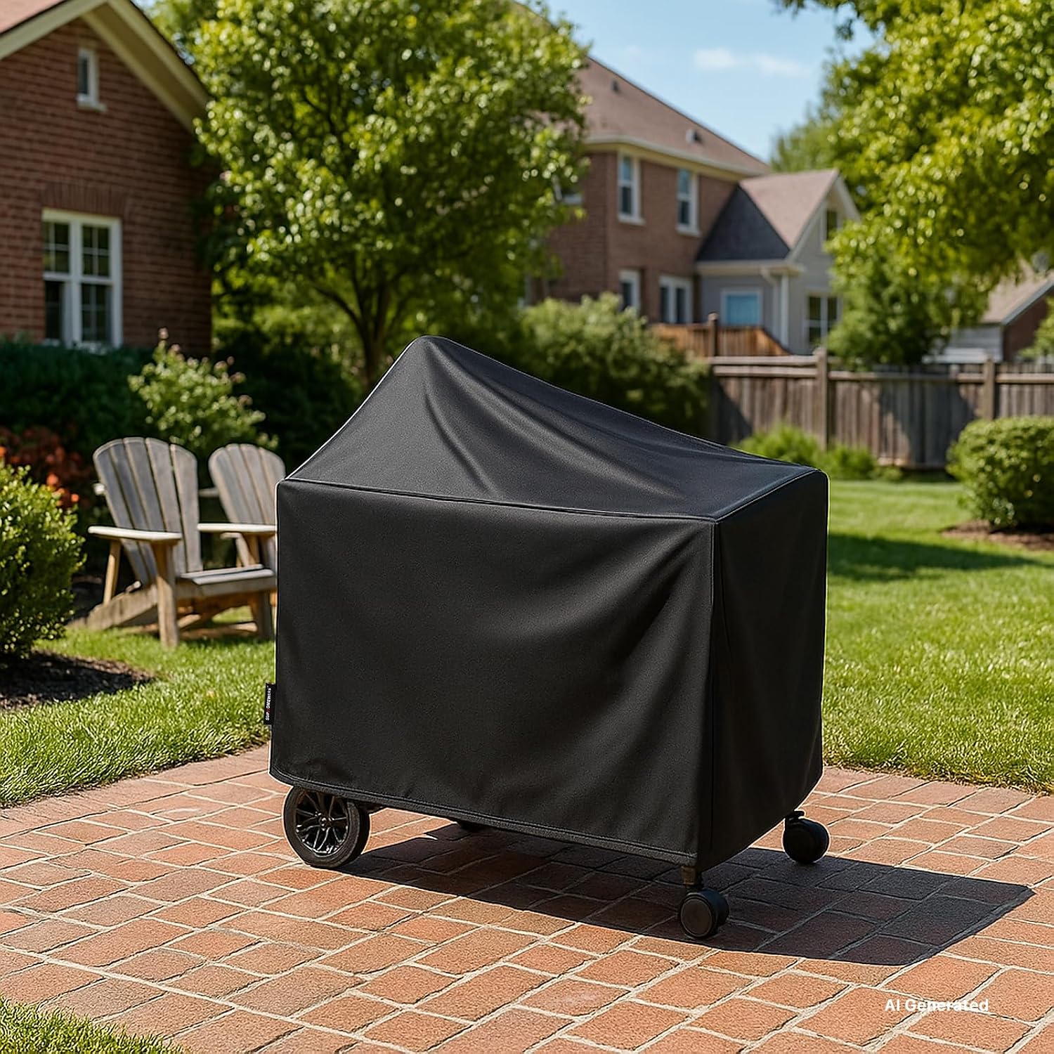 Detalle de Suphomeware H 7152 BBQ Grill Cover, 600D Waterproof Polyester, Black