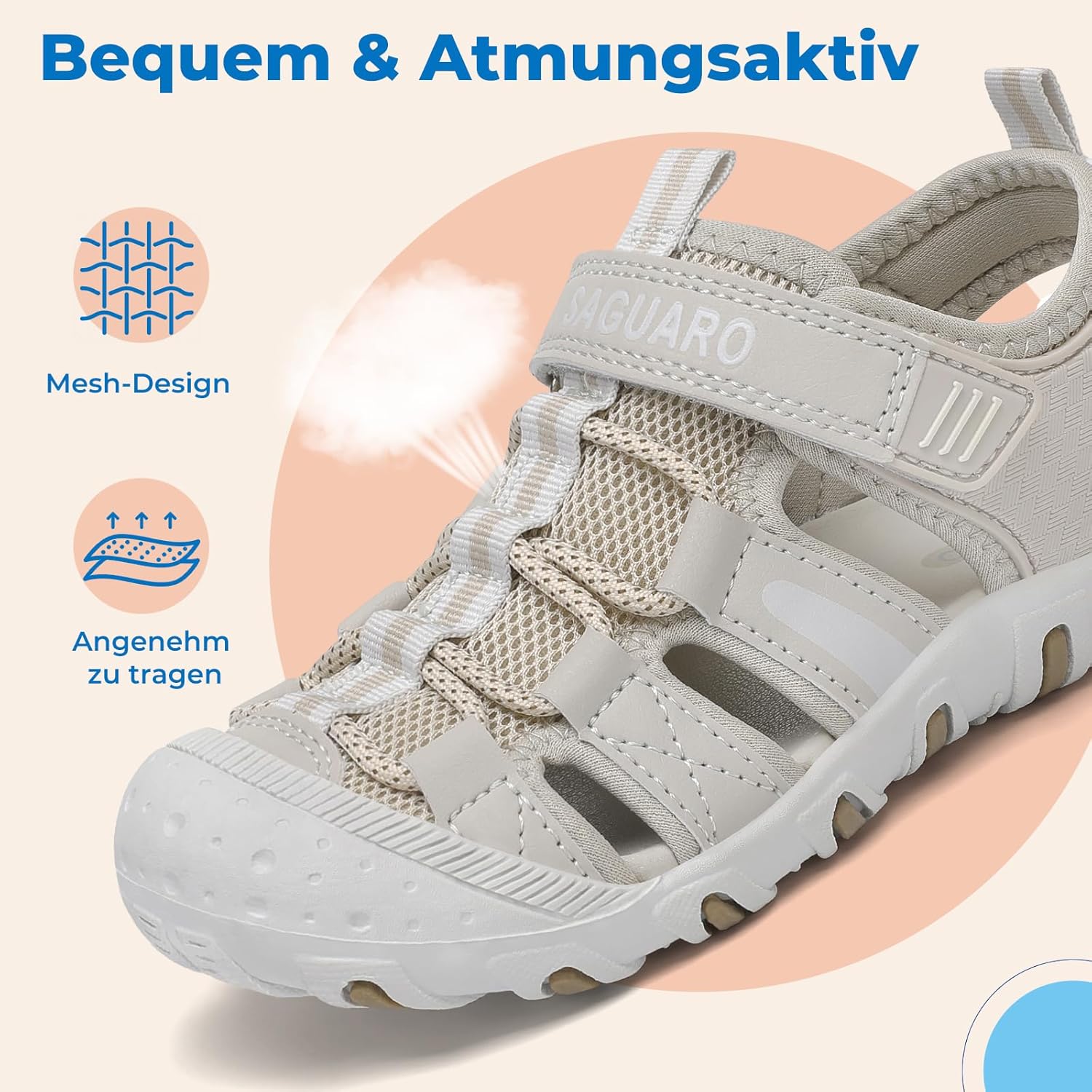 Thumbnail 3 de SAGUARO Sandalen Jungen mit geschlossener Zehenkappe – geschlossene Trekkingsandalen für Sommer, Outdoor & Alltag