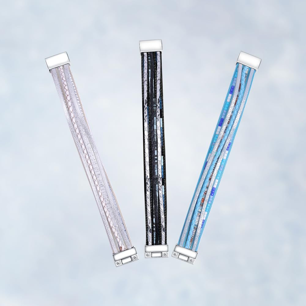 Thumbnail 4 de Viwind Lederarmband Damen Boho Multilayer