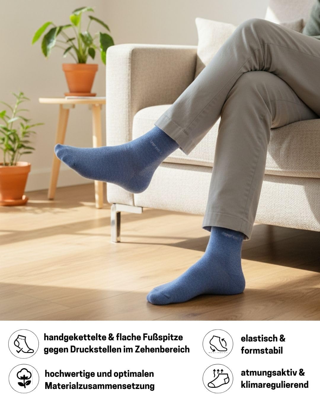 Thumbnail 3 de sockenkauf24 10 Paar Comfort Socken ohne Gummibund & ohne Naht für Damen und Herren