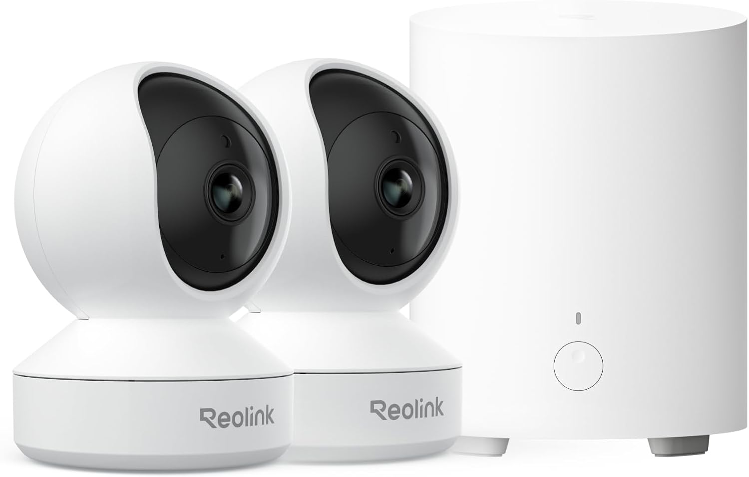 Detalle de Pack Sécurité Intérieur Reolink : 2× Caméras WiFi E1 4MP à 360° + Home Hub Mini, stockage local sans abonnement
