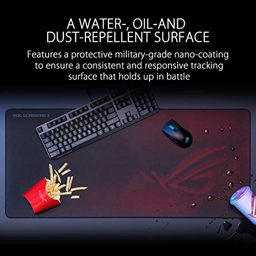 Detalle 1 de ASUS ROG Scabbard II XXL: tappetino gaming XXL 900 x 400 mm, nero/rosso