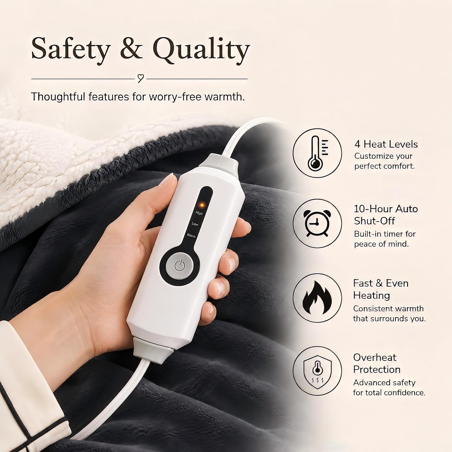 Thumbnail 6 de RALYSUN Electric Heated Blanket 90"x100"