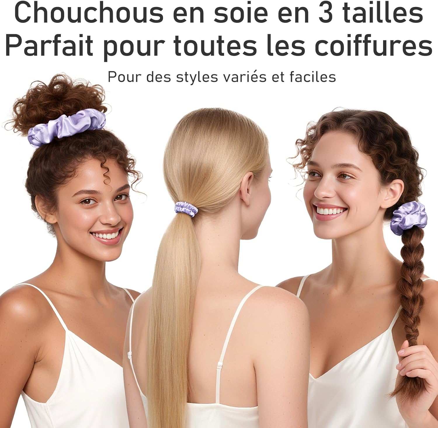 Detalle 2 de Litbear Lot de 3 chouchous en soie 22 momme đ