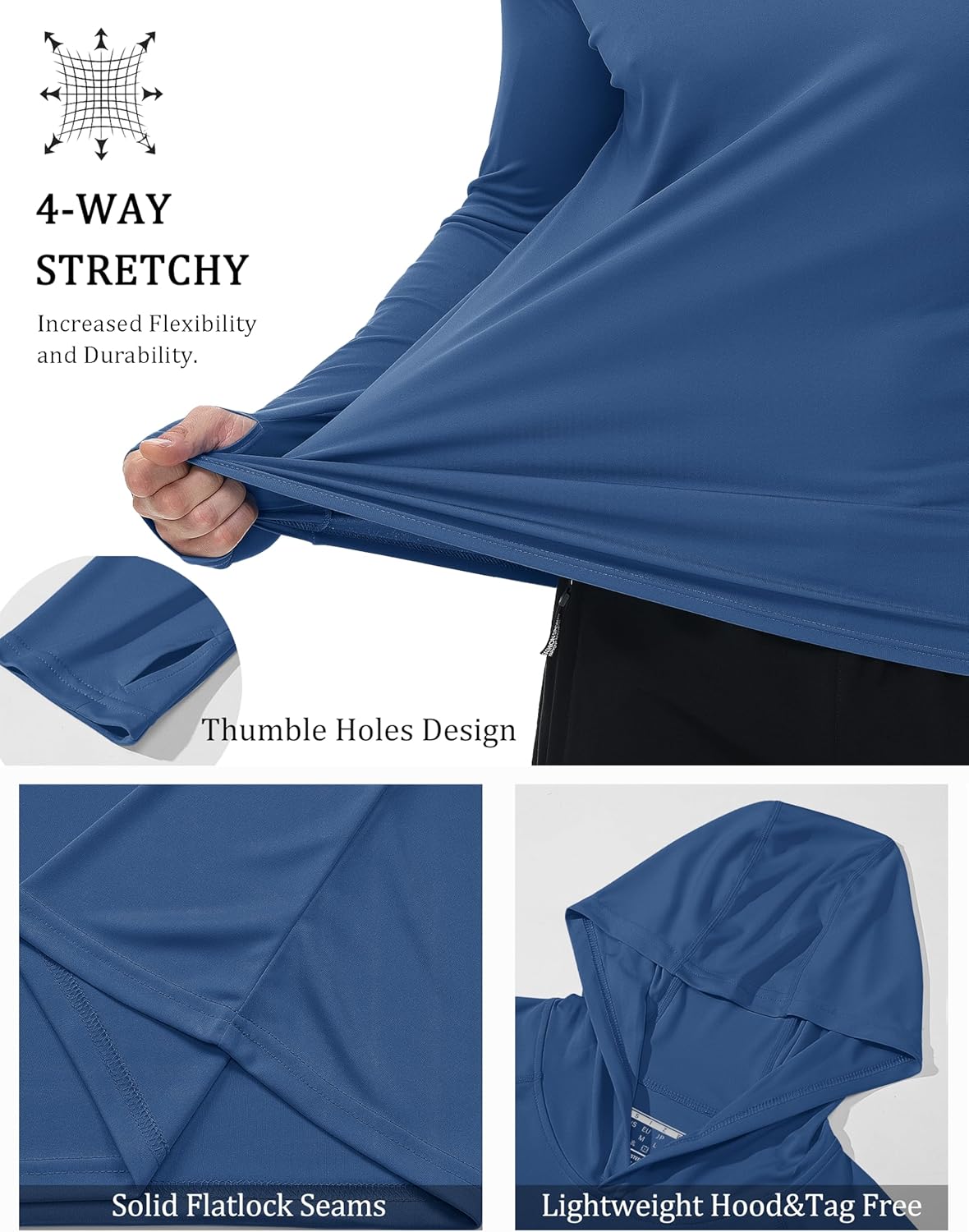 Thumbnail 4 de MAGCOMSEN Men's Hooded UPF 50+ Sun Protection T Shirt Long Sleeve Athletic Fishing Shirt
