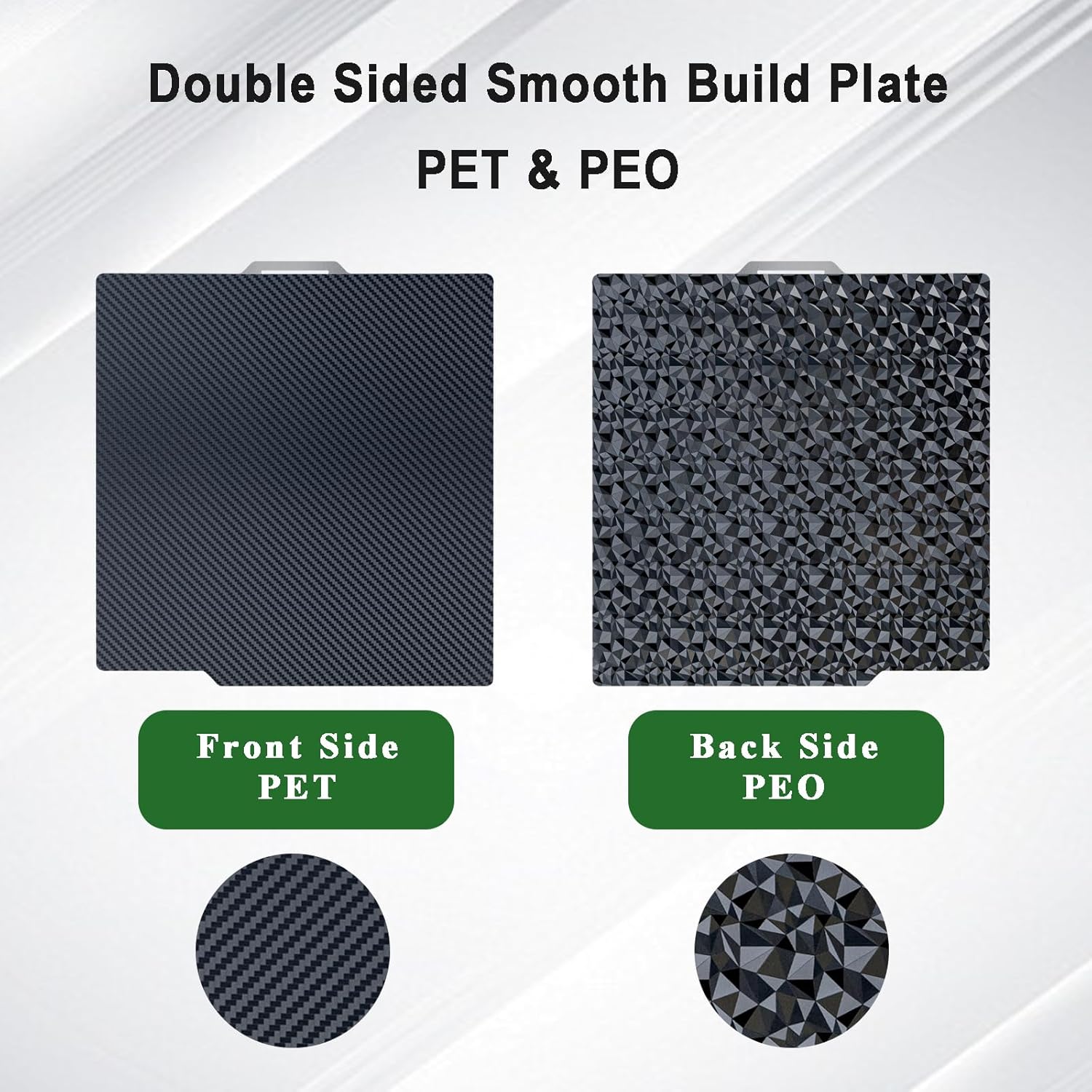 Detalle de TIOPY PET(Carbon)+ PEO(Diamond) Bambulab Build Plate 257x257mm – Doppelseitige Federstahlplatte für Bambu Lab X2D/X1/X1C/X1E/P1P/P1S/P2S/A1