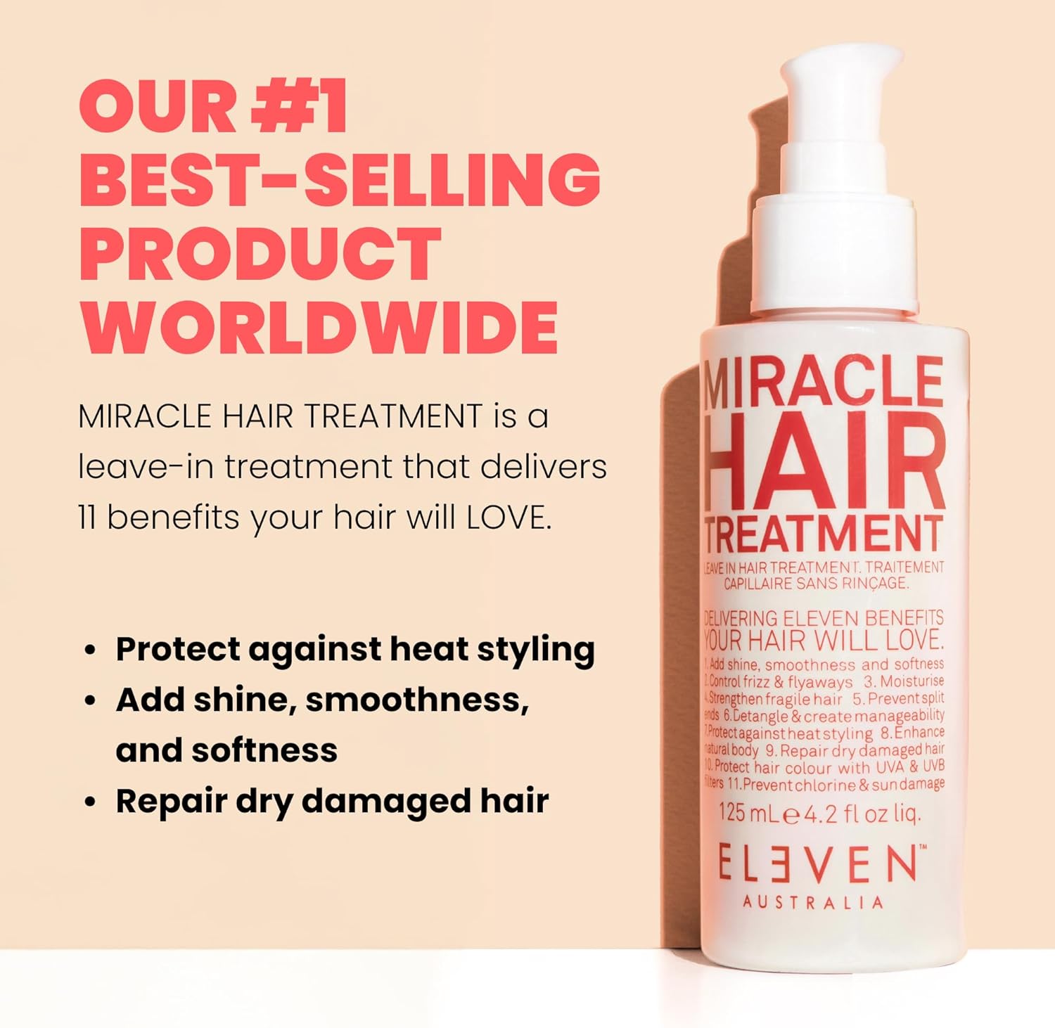 Thumbnail 1 de ELEVEN Australia Miracle Hair Treatment – Soin Sans Rinçage 11-en-1, protection thermique et anti-frisottis pour tous types de cheveux