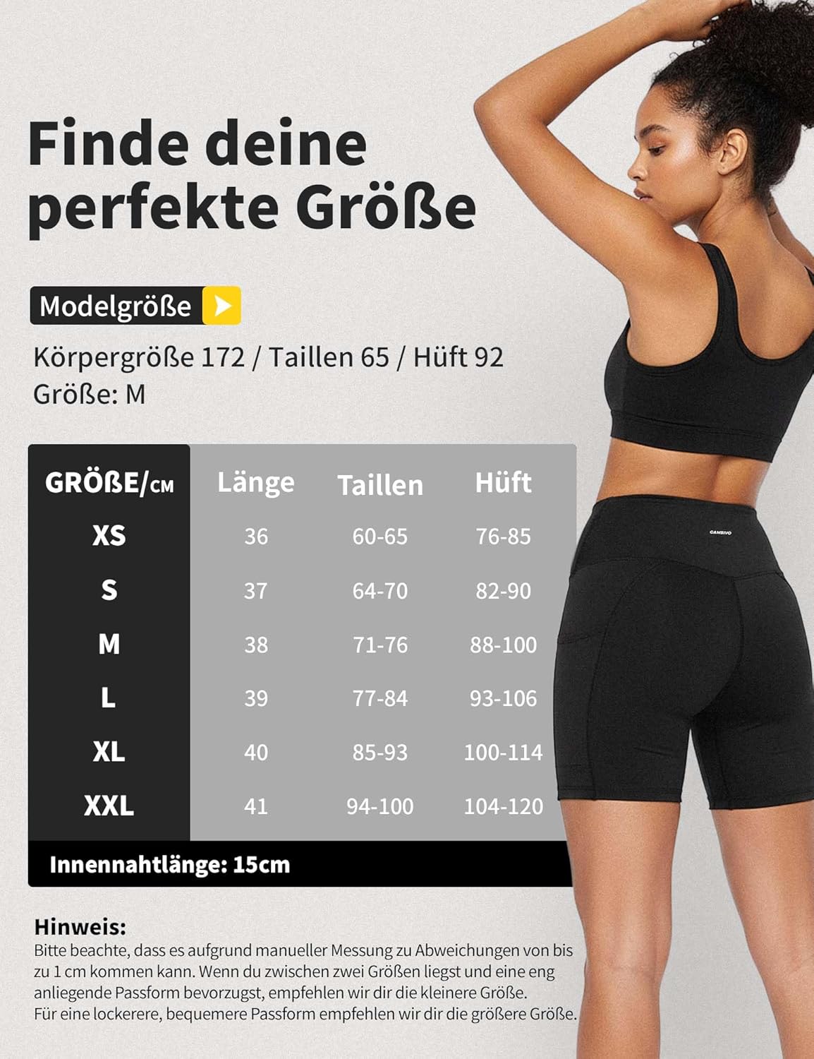 Detalle de CAMBIVO Sport Leggings Damen – High-Waist mit Handytasche, blickdicht und vielseitig für Fitness & Alltag