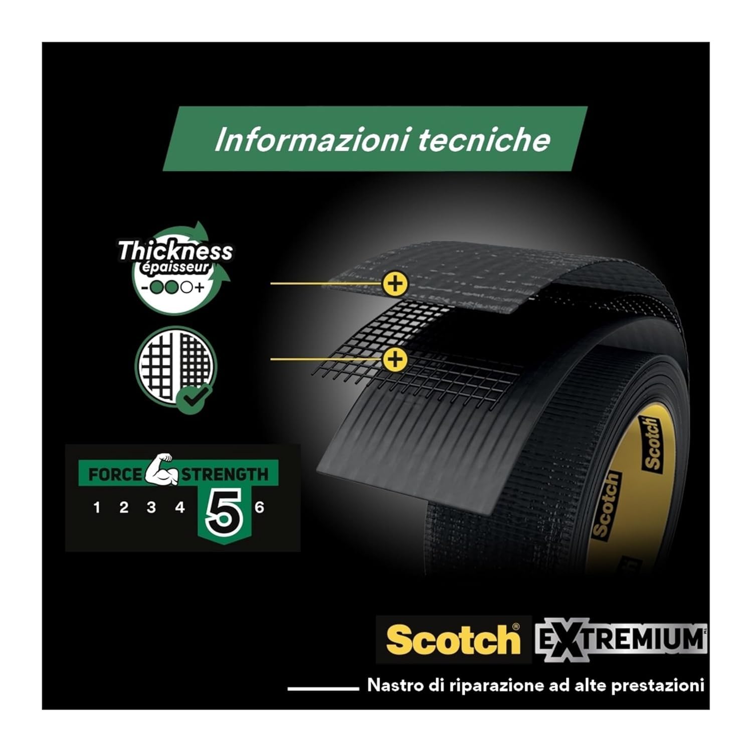 Thumbnail 6 de Scotch Extremium ALL WEATHER Nastro Adesivo Extra Resistente, Nero 27 m x 48 mm