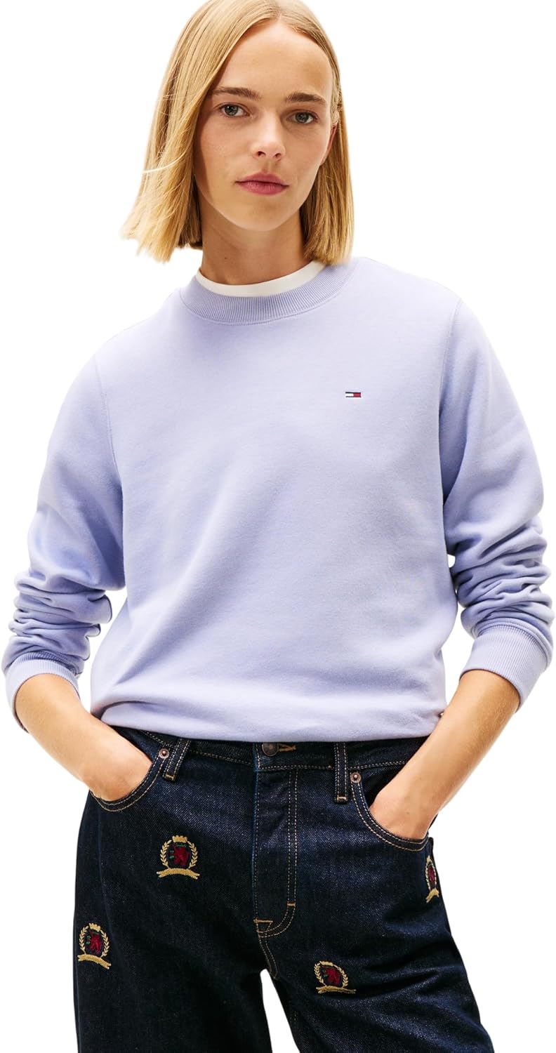 Detalle de Tommy Jeans Donna Pullover con Collo Rotondo – comfy e stile senza sforzo
