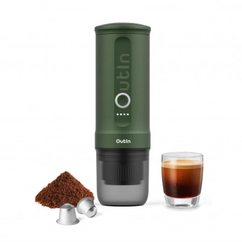 Detalle de Cafetera Espresso Outin Portátil 7500mAh 20 bares: café de calidad profesional en cualquier lugar