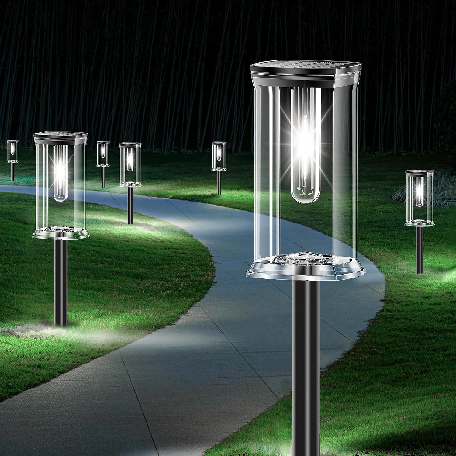 Detalle de SOLARBABY - 12 Luci Solari da Giardino Esterno LED Bianco Freddo, IP65, Accensione Automatica