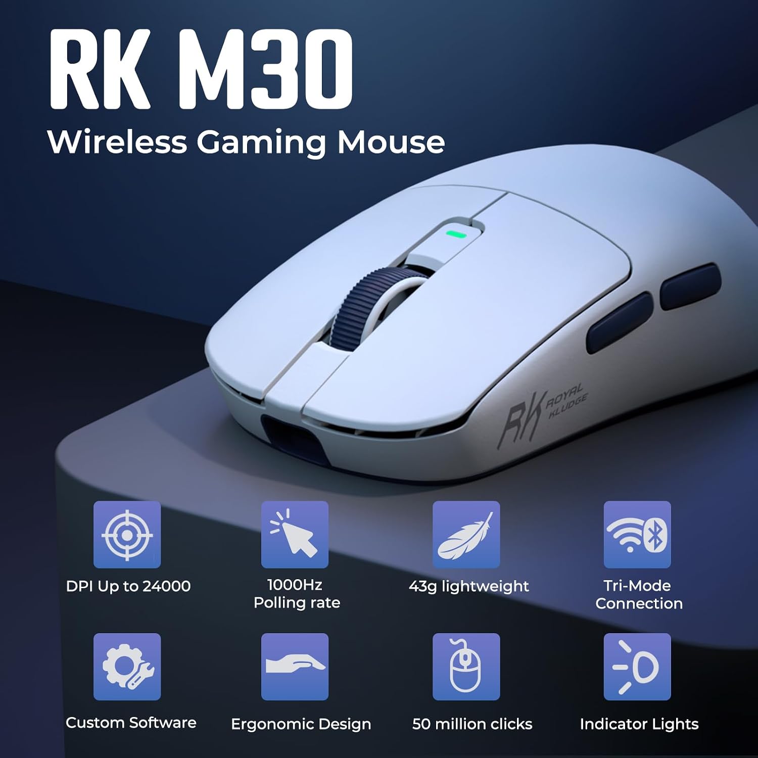 Thumbnail 1 de RK ROYAL KLUDGE M30 wireless gaming mouse 24000 DPI