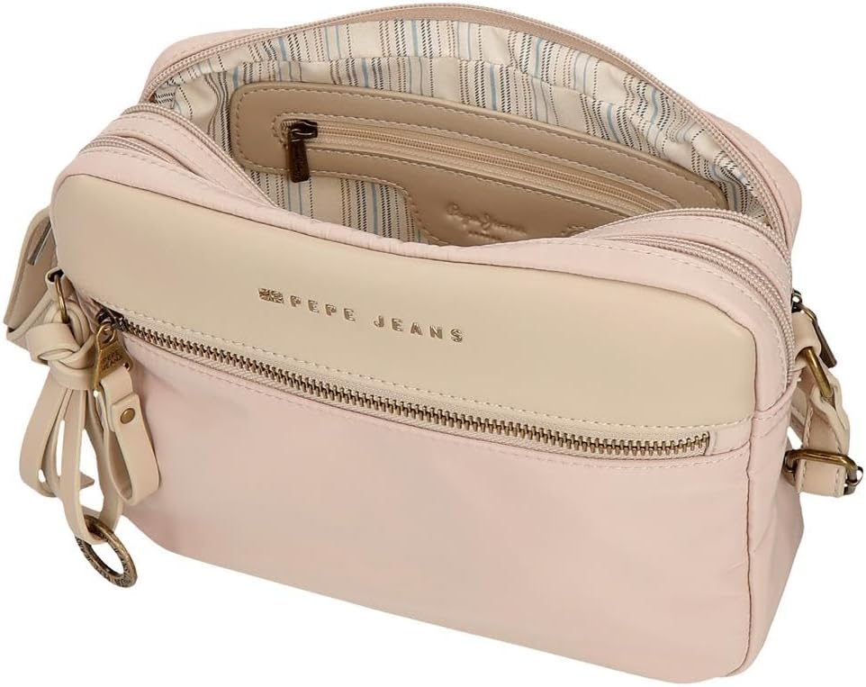 Thumbnail 3 de Pepe Jeans Morgan tracolla da donna in similpelle beige, nera e verde (Joumma Bags)