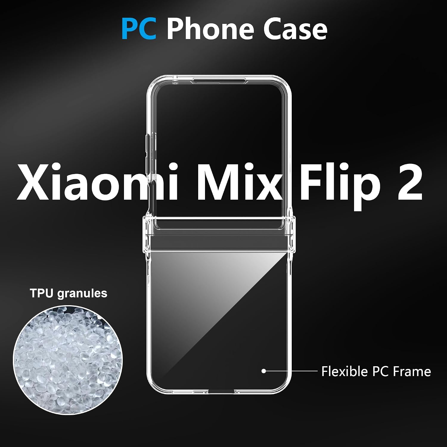 Detalle 2 de FDHYFGDY Hülle für Xiaomi Mix Flip 2 – transparente, rutschfeste PC-Schutzhülle