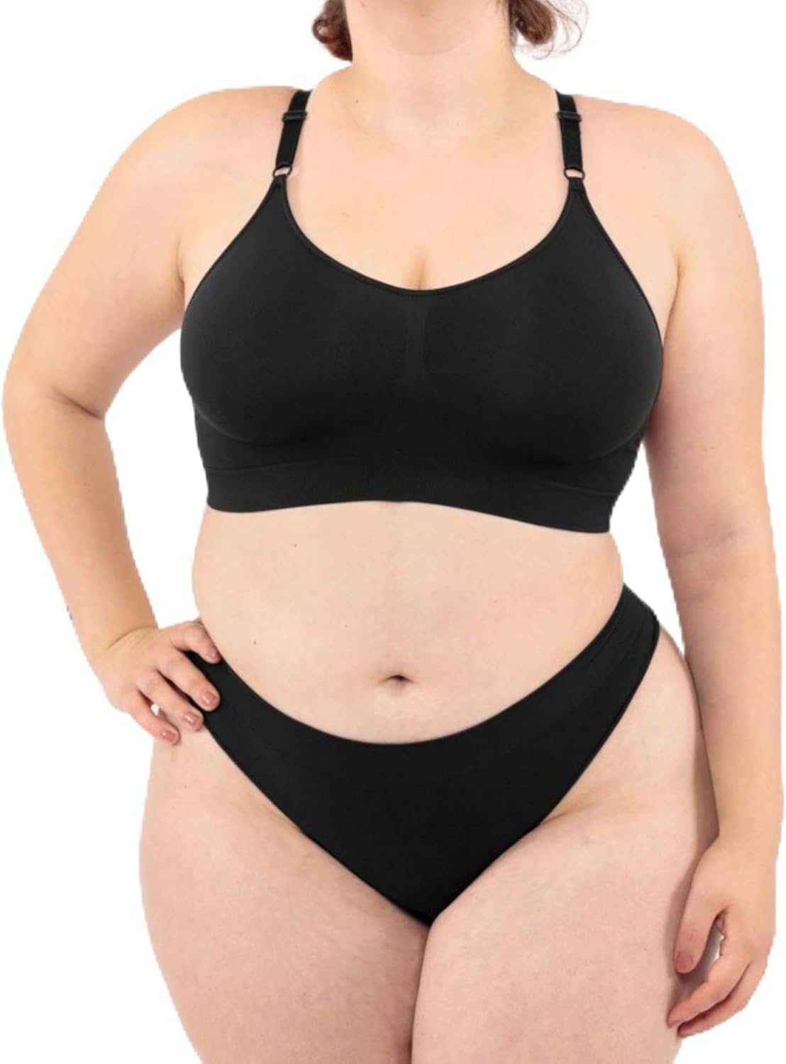 Detalle 2 de LEELA LAB Reggiseno Senza Ferretto Donna Taglie Forti: comfort Seamless e versatilità con spalline regolabili